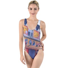 Coney Island Freak Show High Leg Strappy Swimsuit by StarvingArtisan