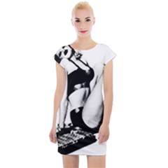 Pinup Girl Cap Sleeve Bodycon Dress