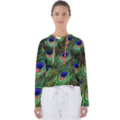 Peacock Feathers Women s Slouchy Sweat