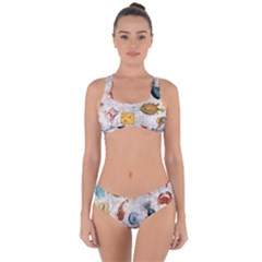 Sea World Vintage Pattern Criss Cross Bikini Set by Valentinaart