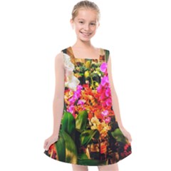 Orchids In The Market Kids  Cross Back Dress