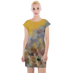 Abstract: Candle And Nail Polish Cap Sleeve Bodycon Dress