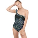 Queen Annes Lace in Blue and Yellow Frilly One Shoulder Swimsuit View1