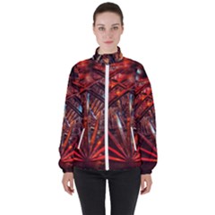 Double Crystal Daisy Women s High Neck Windbreaker by okhismakingart