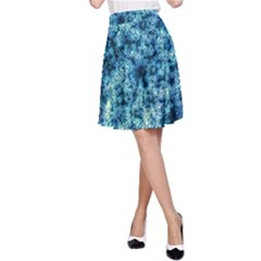 Queen Annes Lace In Neon Blue A-line Skirt by okhismakingart