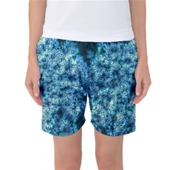 Queen Annes Lace In Neon Blue Women s Basketball Shorts by okhismakingart