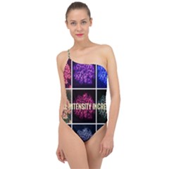 Floral Intensity Increases  Classic One Shoulder Swimsuit by okhismakingart