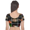 AMERICA Velvet Short Sleeve Crop Top  View2