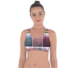 Goldenrod Collage Cross String Back Sports Bra