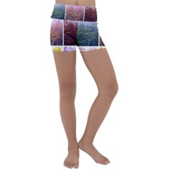 Goldenrod Collage Kids  Lightweight Velour Yoga Shorts