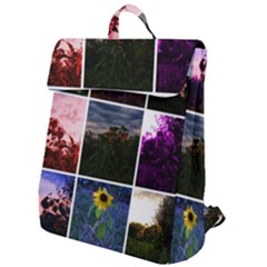 Sunflower Collage Flap Top Backpack by okhismakingart