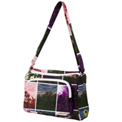 Sunflower Collage Front Pocket Crossbody Bag