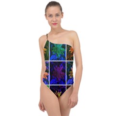 Sumac Collage Classic One Shoulder Swimsuit by okhismakingart