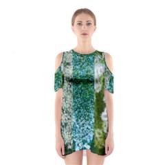 Queen Annes Lace Vertical Slice Collage Shoulder Cutout One Piece Dress by okhismakingart