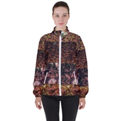 Queen Annes Lace Horizontal Slice Collage Women s High Neck Windbreaker by okhismakingart