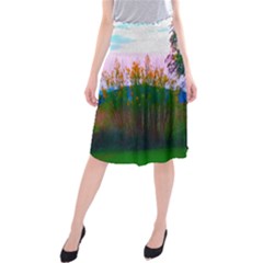 Field Of Goldenrod Midi Beach Skirt by okhismakingart