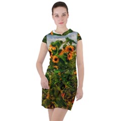 Sunflowers Drawstring Hooded Dress by okhismakingart