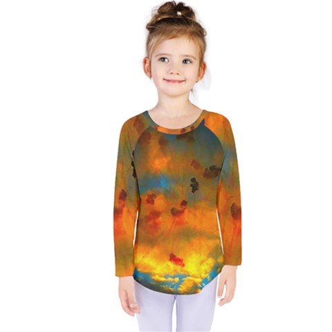 Tie-dye Sky Kids  Long Sleeve Tee by okhismakingart