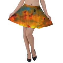 Tie-dye Sky Velvet Skater Skirt by okhismakingart