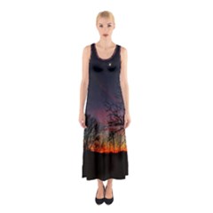 Darkness Falling Sleeveless Maxi Dress by okhismakingart