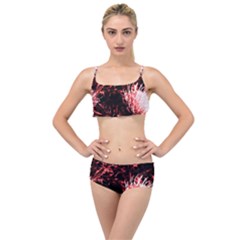 Red Thistle Layered Top Bikini Set by okhismakingart