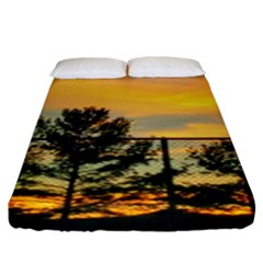 Fence Line Trees Fitted Sheet (king Size) by okhismakingart