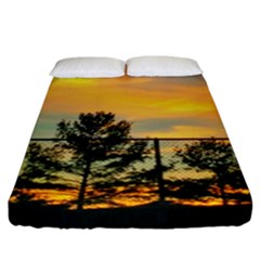 Fence Line Trees Fitted Sheet (california King Size) by okhismakingart