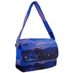 Blue Highway Courier Bag by okhismakingart