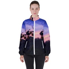 Sunflower Sunset Ii Women s High Neck Windbreaker by okhismakingart