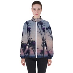 Hazy Thistles Women s High Neck Windbreaker by okhismakingart