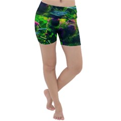 Bur Flowers Lightweight Velour Yoga Shorts by okhismakingart