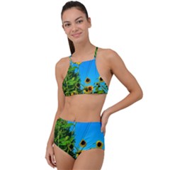 Bright Sunflowers High Waist Tankini Set by okhismakingart