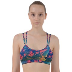 Brushstroke Skies Line Them Up Sports Bra by okhismakingart