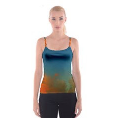 Orange And Blue Sky Spaghetti Strap Top by okhismakingart