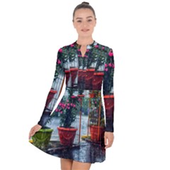 Rainy Day Long Sleeve Panel Dress