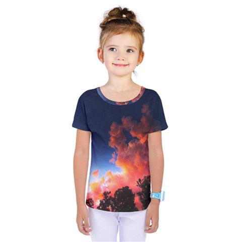 Deep Blue Sunset Kids  One Piece Tee by okhismakingart