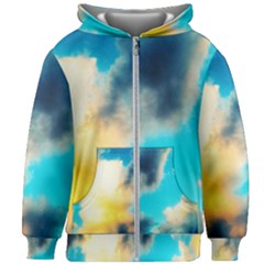 Pale Clouds Kids  Zipper Hoodie Without Drawstring by okhismakingart