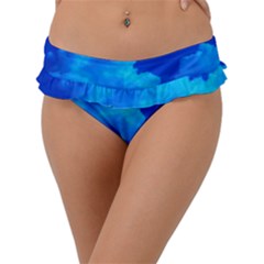 Deep Blue Clouds Frill Bikini Bottom by okhismakingart