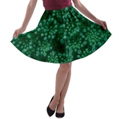 Green Queen Anne s Lace (up Close) A-line Skater Skirt by okhismakingart