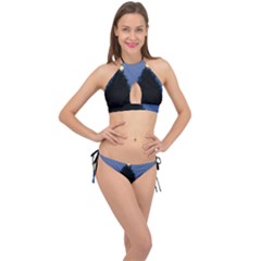 Tree And Moon Cross Front Halter Bikini Set