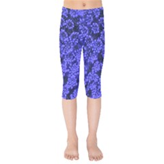 Blue Queen Anne s Lace (up Close) Kids  Capri Leggings 