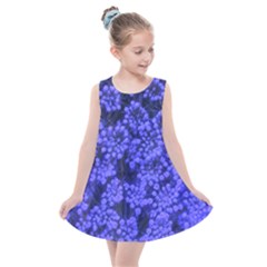 Blue Queen Anne s Lace (up Close) Kids  Summer Dress