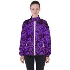 Purple Queen Anne s Lace Landscape Women s High Neck Windbreaker by okhismakingart