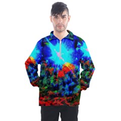 Psychedelic Spaceship Men s Half Zip Pullover