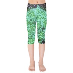 Green Queen Anne s Lace Landscape Kids  Capri Leggings  by okhismakingart