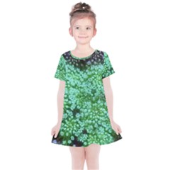 Green Queen Anne s Lace Landscape Kids  Simple Cotton Dress