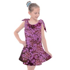 Pink Queen Anne s Lace Landscape Kids  Tie Up Tunic Dress by okhismakingart