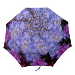 Hydrangea Arrangement Ii (blue Tint) Folding Umbrellas by okhismakingart