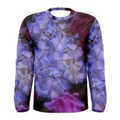 Hydrangea Arrangement Ii (blue Tint) Men s Long Sleeve Tee by okhismakingart