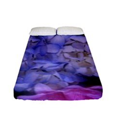 Hydrangea Arrangement Ii (blue Tint) Fitted Sheet (full/ Double Size) by okhismakingart